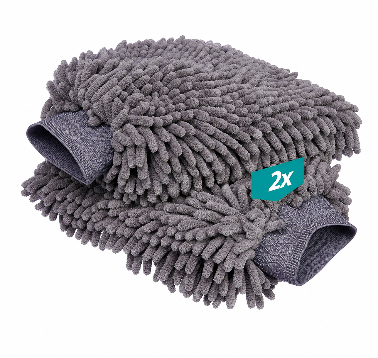 Grey Mitt main image Microfiber Car Wash Mitts – 2-Pack - Image 1